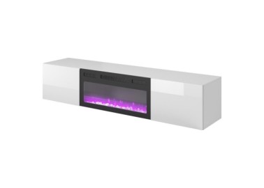 LIVO RTV 180 TV stand with fireplace white3
