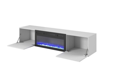 LIVO RTV 180 TV stand with fireplace white4