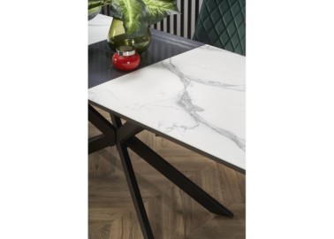 DIESEL extension table color top - white marble  dark grey legs - black4