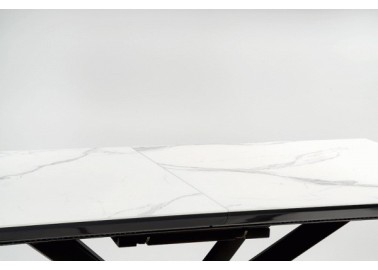 DIESEL extension table color top - white marble  dark grey legs - black8