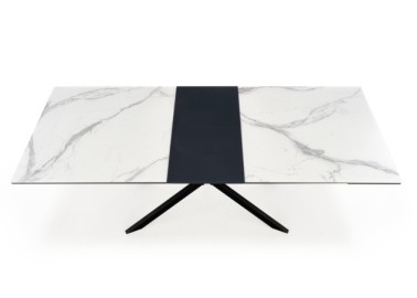 DIESEL extension table color top - white marble  dark grey legs - black11
