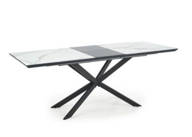 DIESEL extension table color top - white marble  dark grey legs - black14