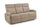 Tai šviesiai rudos spalvos trivietė sofa su paminkštintais apmušalais ir individualiai reguliuojamais mechanizmais kiekvienam sėdimajam segmentui, puikiai tinkanti patogiam poilsiui namuose.