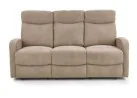 Tai šviesiai rudos spalvos trivietė sofa su paminkštintais apmušalais ir individualiai reguliuojamais mechanizmais kiekvienam sėdimajam segmentui, puikiai tinkanti patogiam poilsiui namuose.
