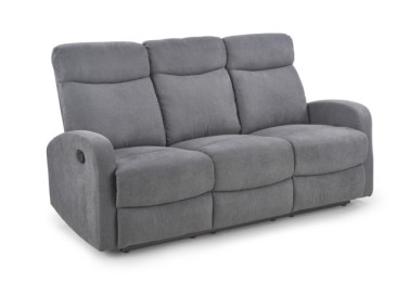 Tai pilkos spalvos trivietė sofa su paminkštintais apmušalais ir individualiai reguliuojamais mechanizmais kiekvienam sėdimajam segmentui, puikiai tinkanti patogiam poilsiui namuose.