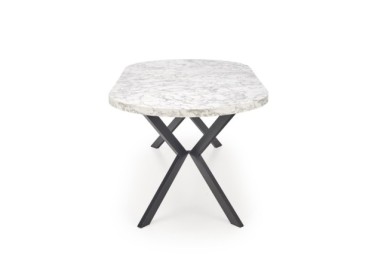 PERONI extension table white marble  black7
