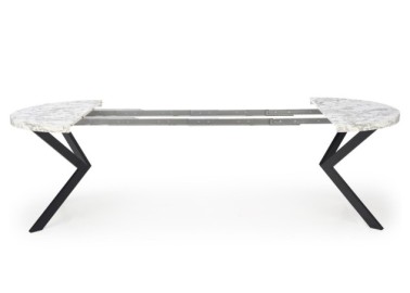 PERONI extension table white marble  black10