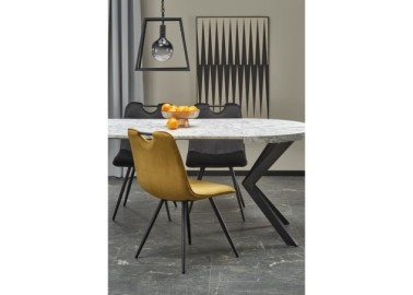 PERONI extension table white marble  black13