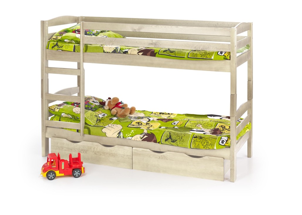 SAM bunk bed with mattresses color pine0