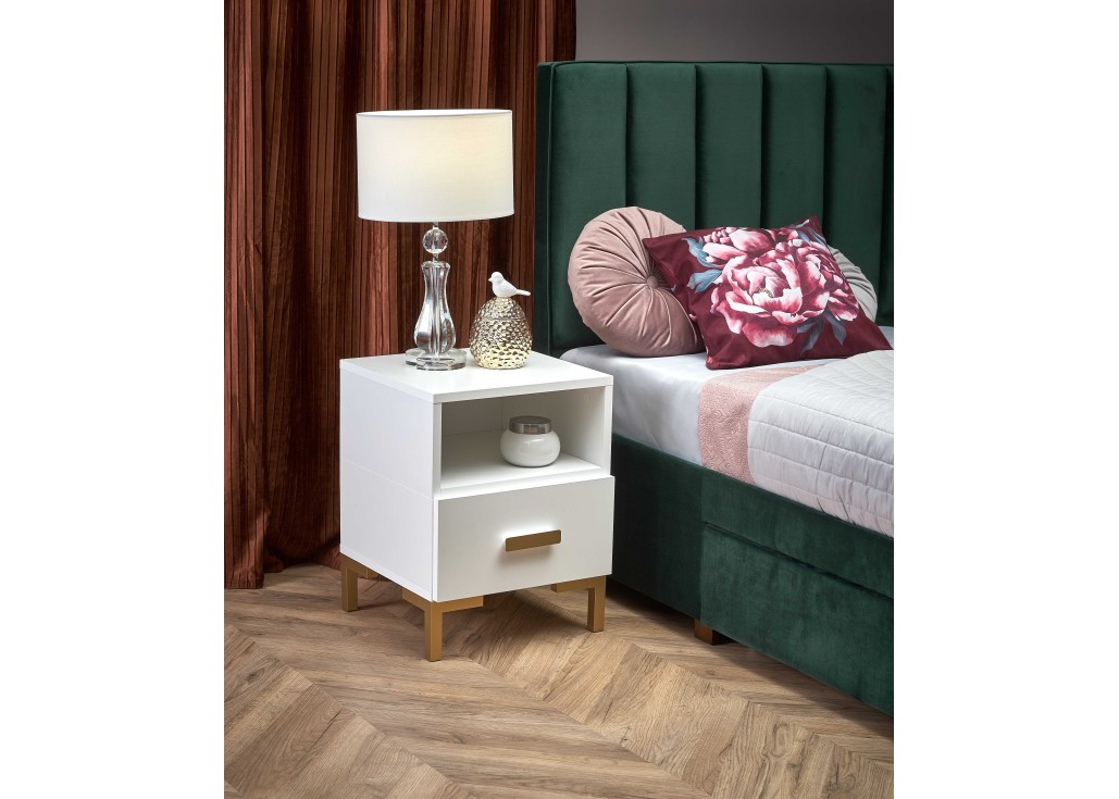 SILVIA bedside table white - gold0