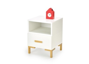 SILVIA bedside table white - gold4