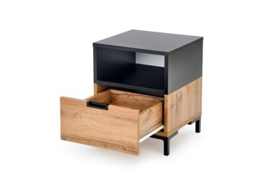 SILVIA bedside table wotan oak - black1