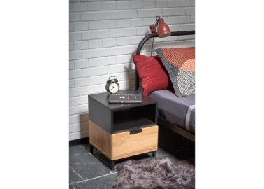 SILVIA bedside table wotan oak - black3