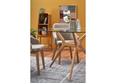 ASHMORE table color top - transparent legs - natural1
