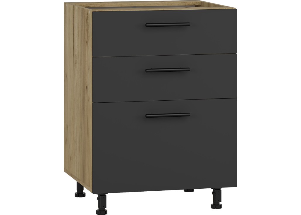 VENTO DS3-6082 lower cabinet with drawers color craft oakantracite0
