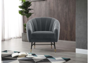 BRITNEY leisure armchair gray  black  gold7