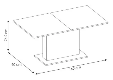 Išskleidžiamas stalas EXT-BROT02 (160-200)