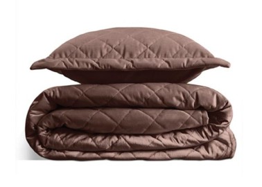 Veliūrinis komplektas - lovatiesė ir du pagalvėlių užvalkalai Imperial Barchat 03. Trijų sluoksnių rombo formomis dygsniuota lovatiesė. Hipoalerginis