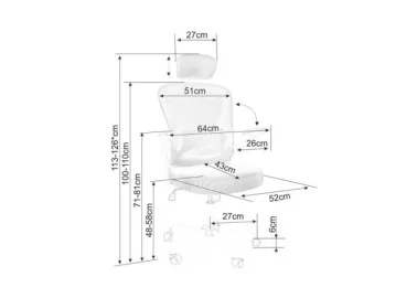 Biuro kėdė Signal Q-639 brėžinys