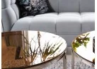 Žurnalinis staliukas Signal Chrystal su stikliniu stalviršiu sidabrinės spalvos