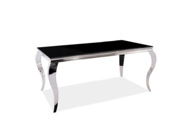 Valgomojo stalas Signal Prince Ceramic 180 juodas su sidabro spalvos kojomis