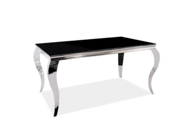 Valgomojo stalas Signal Prince Ceramic 150 juodas su sidabro spalvos kojomis