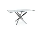 Stiklinis stalas Signal Agis II su sidabro spalvos kojomis
