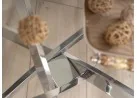 Stiklinis stalas Signal Agis II su sidabro spalvos kojomis