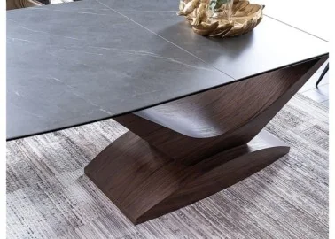 Valgomojo stalas Signal Dolce Ceramic su pilko marmuro stalviršiu