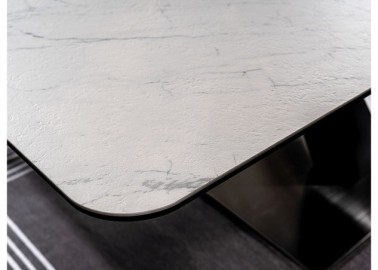Valgomojo stalas Signal Canyon Ceramic su balto marmuro imitacijos stalviršiu