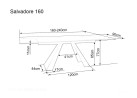 Valgomojo stalas Signal Salvadore 160 brėžinys