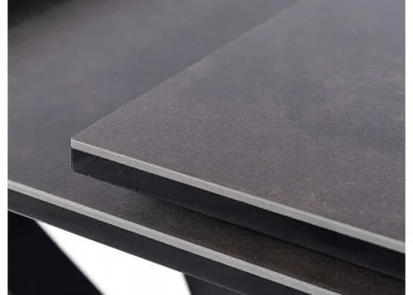 Valgomojo stalas Signal Salvadore Ceramic 2 su marmuro imitacijos tamsiai pilku stalviršiu