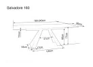 Valgomojo stalas Signal Salvadore 160 brėžinys