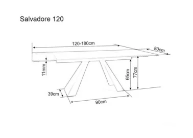 Valgomojo stalas Signal Salvadore 120 brėžinys