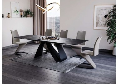 Valgomojo kėdė Signal H-090 Velvet Bluvel 40 smėlio spalvos + Diuna stalas