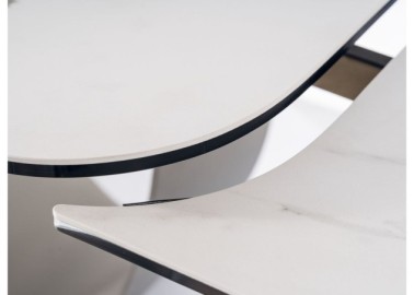 Valgomojo stalas Signal Infinity Ceramic su marmuriniu baltosos spalvos stalviršiu