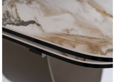 Valgomojo stalas Signal Infinity Ceramic su marmuriniu baltosos spalvos stalviršiu