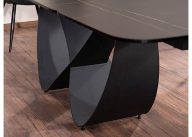 Valgomojo stalas Signal Infinity Ceramic su marmuriniu juodos spalvos stalviršiu