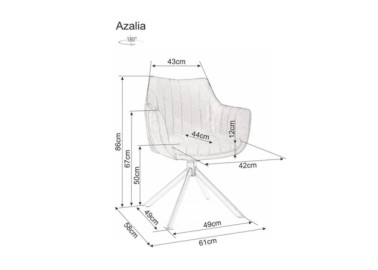 Kėdė Signal Azalia brėžinys