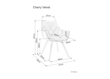 Kėdė Signal Cherry Velvet brėžinys