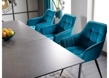 Valgomojo stalas Signal Sorento Ceramic su pilko marmuro imitacijos stalviršiu