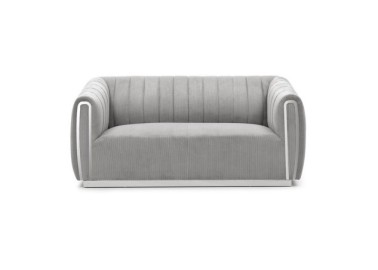 Sofa Signal Santorini 2 pilkos spalvos su sidabro spalvos akcentais