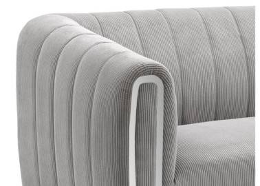 Sofa Signal Santorini 2 pilkos spalvos su sidabro spalvos akcentais