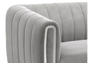 Sofa Signal Santorini 2 pilkos spalvos su sidabro spalvos akcentais