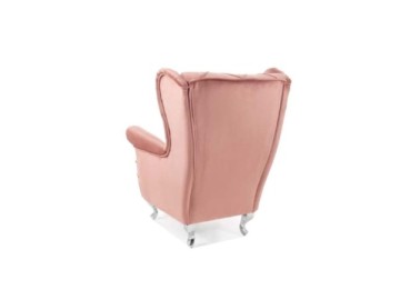 Fotelis Signal Lily Velvet Bluvel 52 rožinės spalvos