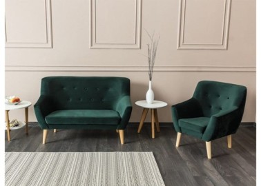 Dvivietė sofa Signal Nordic 2 Velvet Bluvel 78 žalios spalvos