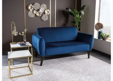 Dvivietė sofa Signal Elsa Velvet Bluvel 86 mėlynos spalvos