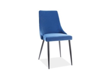 Kėdė Signal Piano B Velvet mėlynos spalvos su juodom kojom