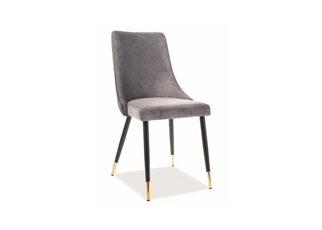 Kėdė Signal Piano Velvet pilkos spalvos su juodom kojom