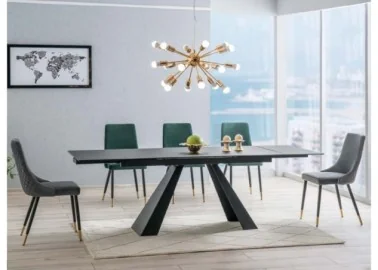 Kėdė Signal Piano Velvet pilkos spalvos su juodom kojom